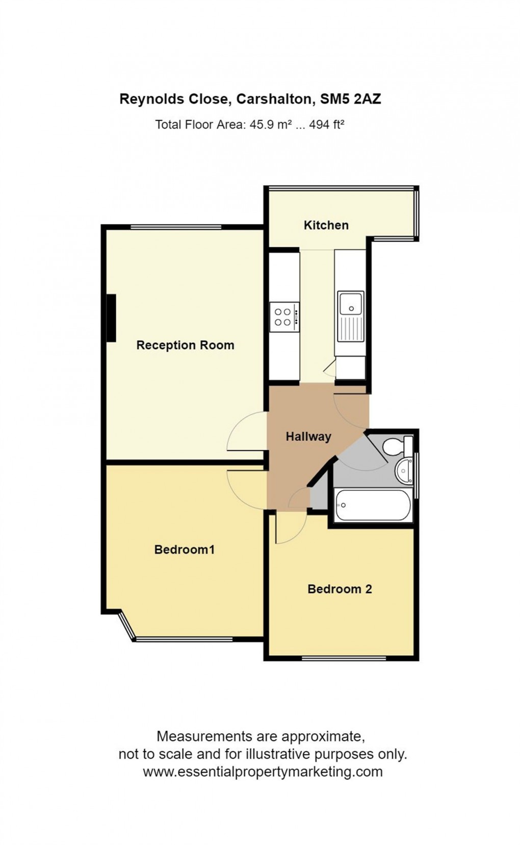 Floorplan for Reynolds Close, Carshalton
