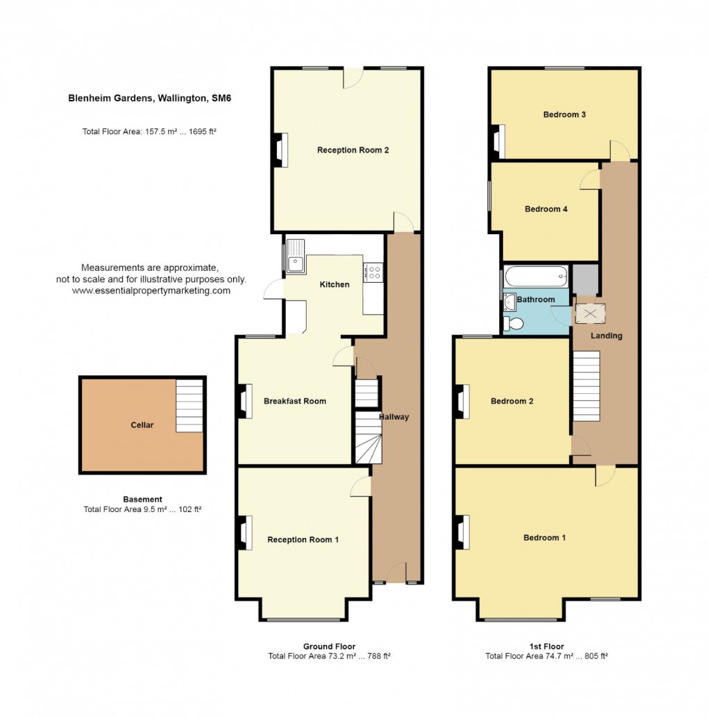 Floorplan for Blenheim Gardens, Wallington, Surrey