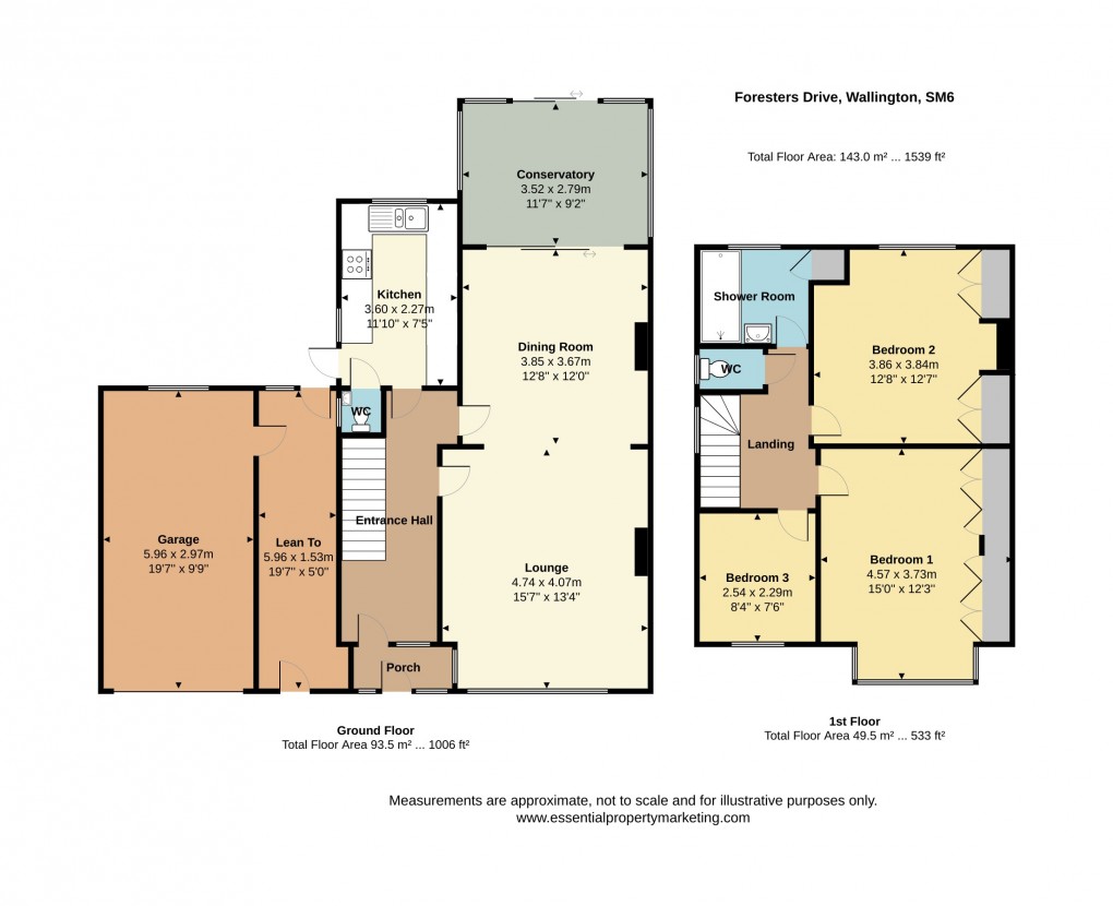 Floorplan for Foresters Drive, Wallington, Surrey