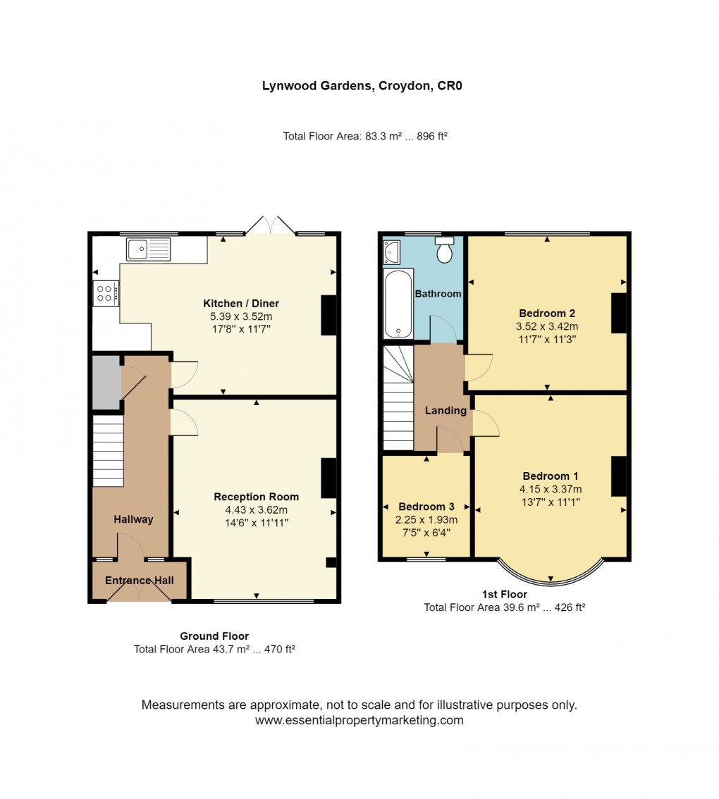 Floorplan for Lynwood Gardens, Croydon, Surrey