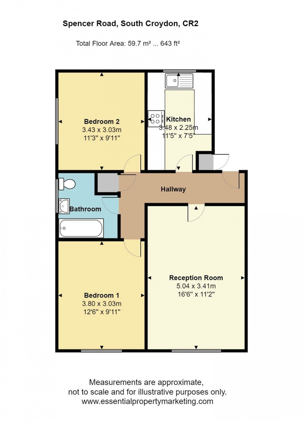 Floorplan for Spencer Road, SOUTH CROYDON, Surrey