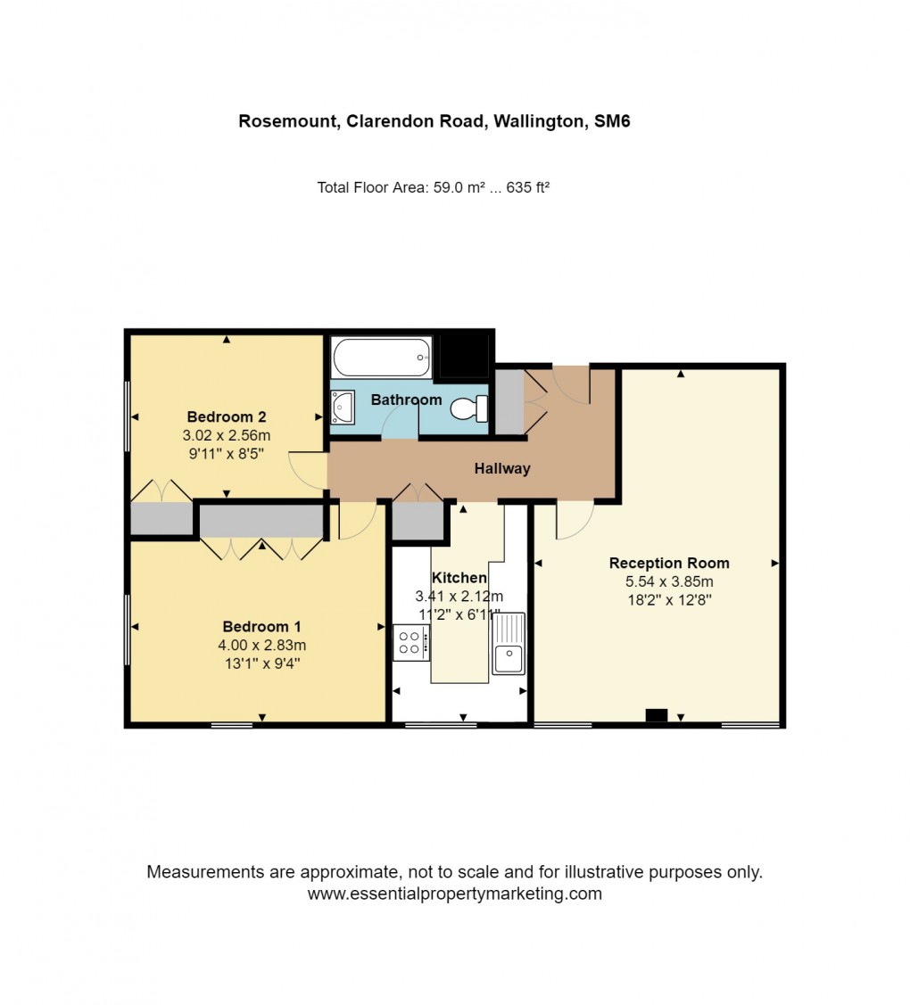 Floorplan for Clarendon Road, Wallington, Surrey