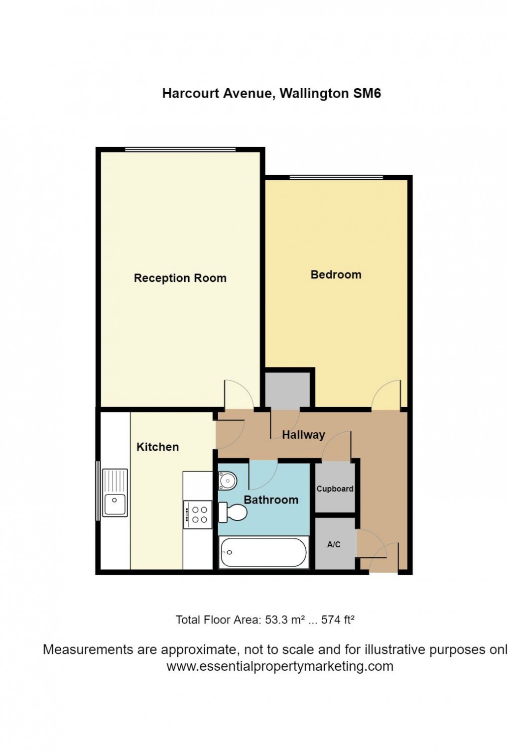 Floorplan for Harcourt Avenue, Surrey