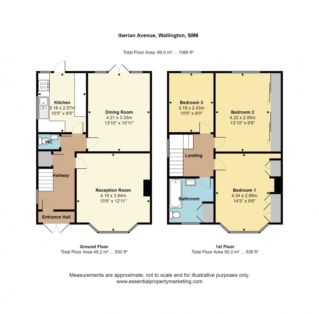 Floorplan for Iberian Avenue, WALLINGTON, Surrey