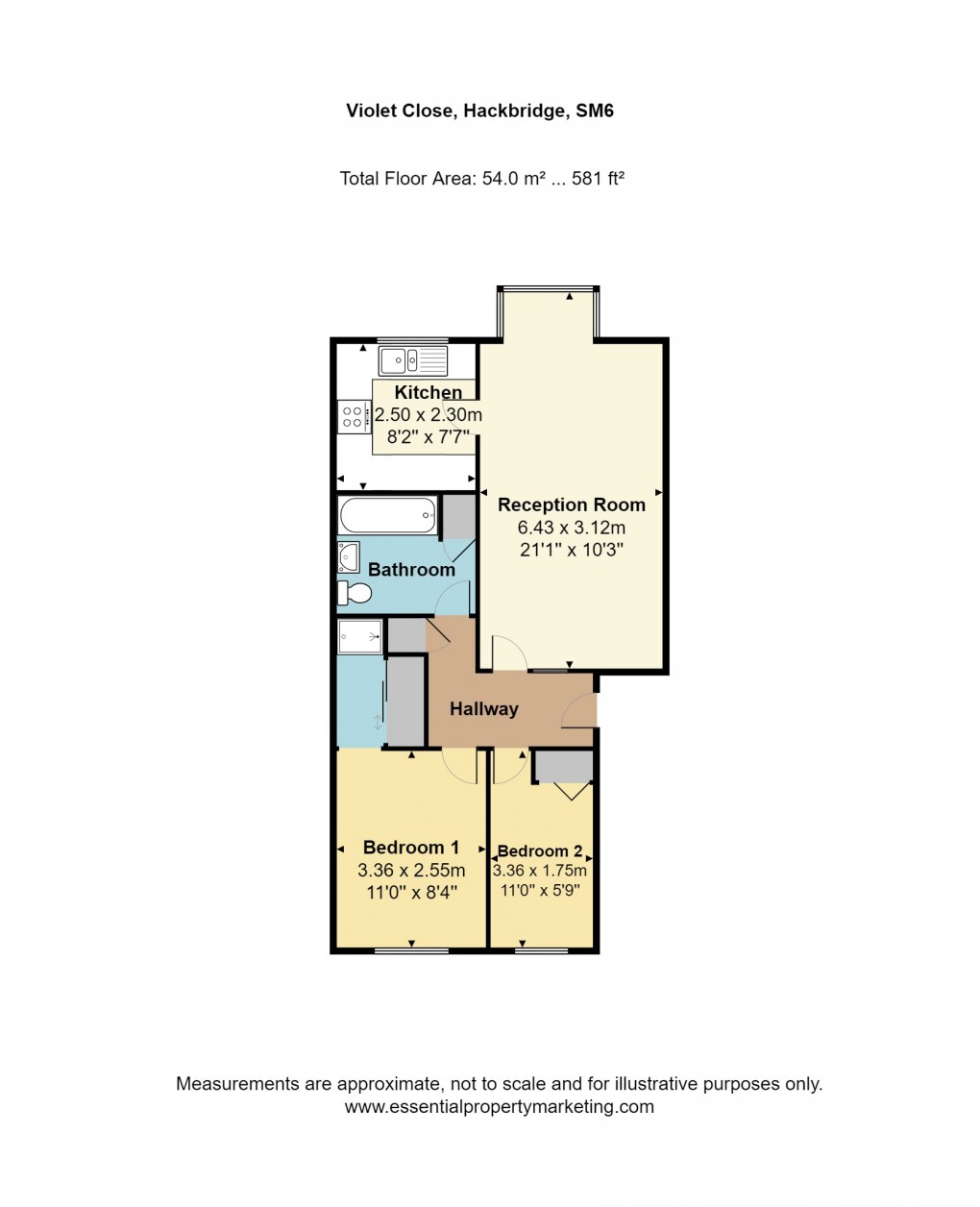 Floorplan for Violet Close, Hackbridge, Surrey