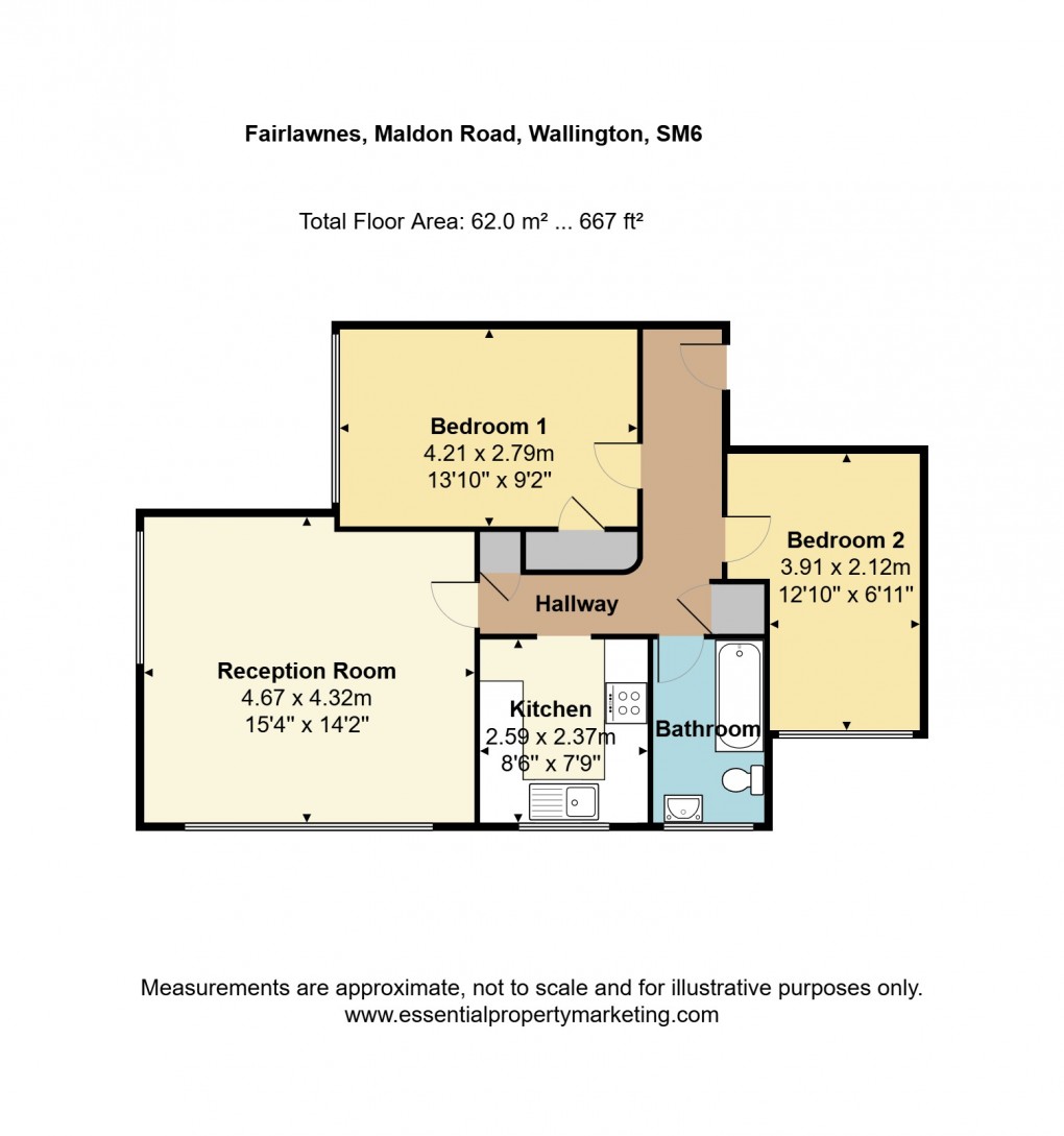 Floorplan for Maldon Road, Wallington, Surrey